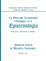 La Dirección Racionalista Ontológica En La Epistemología: Tesis Para El Doctorado De Filosofía
