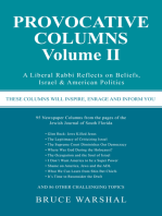 Provocative Columns Volume Ii: A Liberal Rabbi Reflects on Beliefs, Israel & American Politics