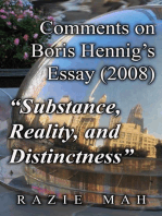 Comments on Boris Hennig's Essay (2008) "Substance, Reality and Distinctness"