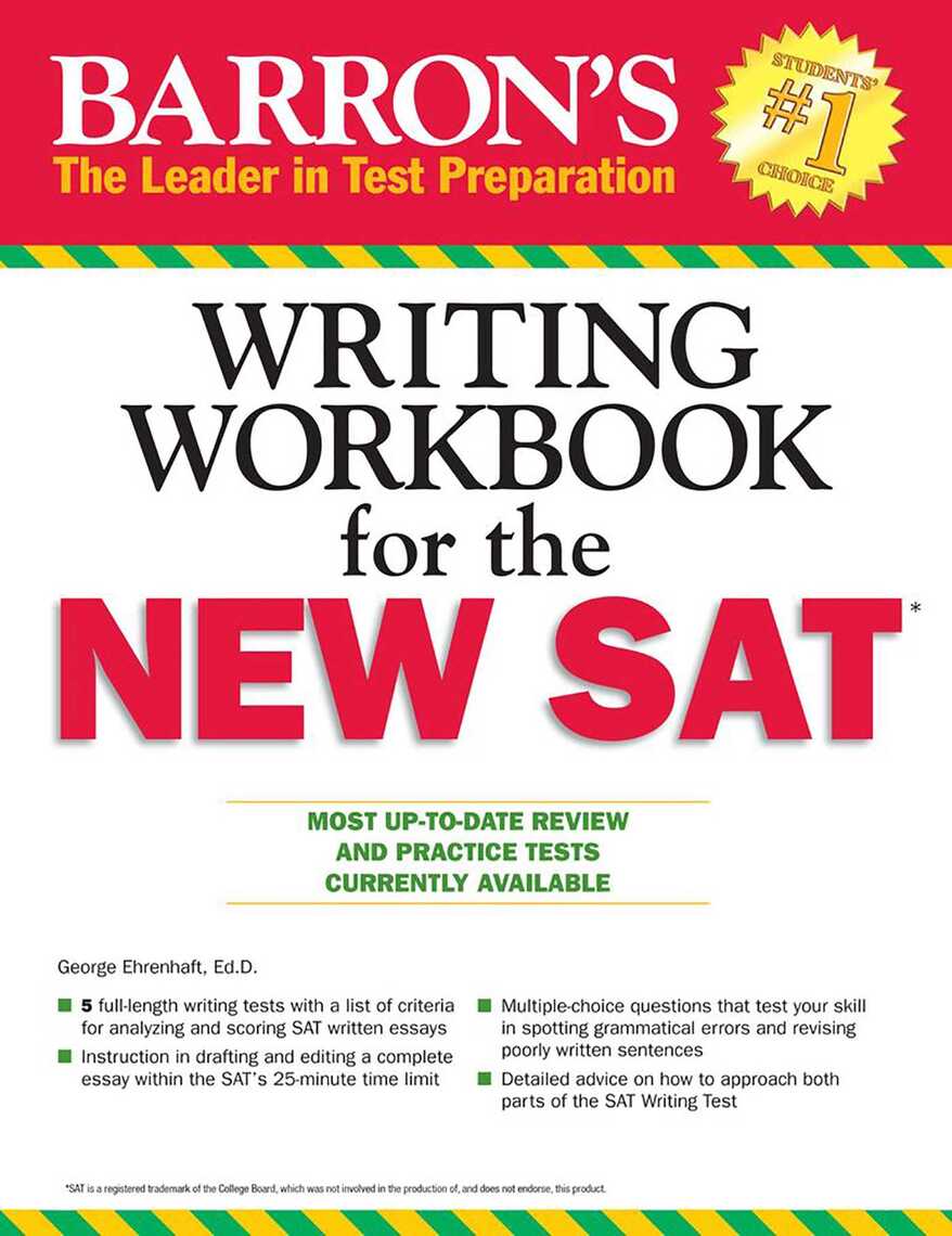 Barron's Writing Workbook for the NEW SAT by Ehrenhaft Book