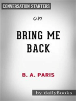 Bring Me Back: A Novel​​​​​​​ by B. A. Paris​​​​​​​ | Conversation Starters