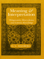 Meaning and Interpretation: Wittgenstein, Henry James, and Literary Knowledge