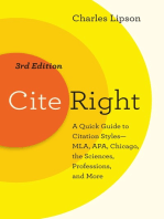 Cite Right, Third Edition: A Quick Guide to Citation Styles--MLA, APA, Chicago, the Sciences, Professions, and More