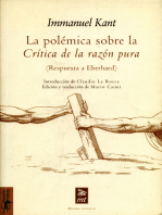 La polémica sobre la Crítica de la razón pura: (Respuesta a Eberhard)