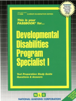 Developmental Disabilities Program Specialist I: Passbooks Study Guide