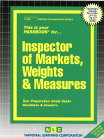 Inspector of Markets, Weights & Measures: Passbooks Study Guide