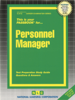 Personnel Manager: Passbooks Study Guide