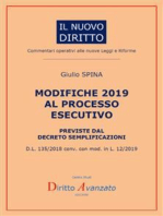 MODIFICHE 2019 AL PROCESSO ESECUTIVO previste dal decreto semplificazioni: D.L. 135/2018 conv. con mod. in L. 12/2019