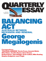 Balancing Act: Australia Between Recession and Renewal; Quarterly Essay 61