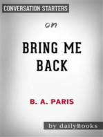 Bring Me Back: A Novel by B. A. Paris | Conversation Starters