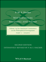 Wittgenstein: Meaning and Mind (Volume 3 of an Analytical Commentary on the Philosophical Investigations), Part 1: Essays