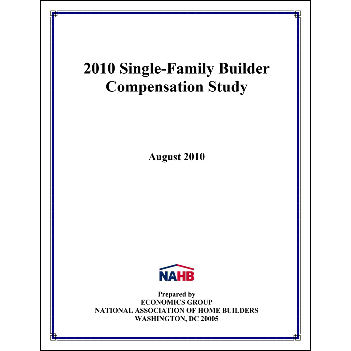 2010 Single-Family Compensation Study by NAHB Economics & Housing Policy Group - Ebook | Scribd