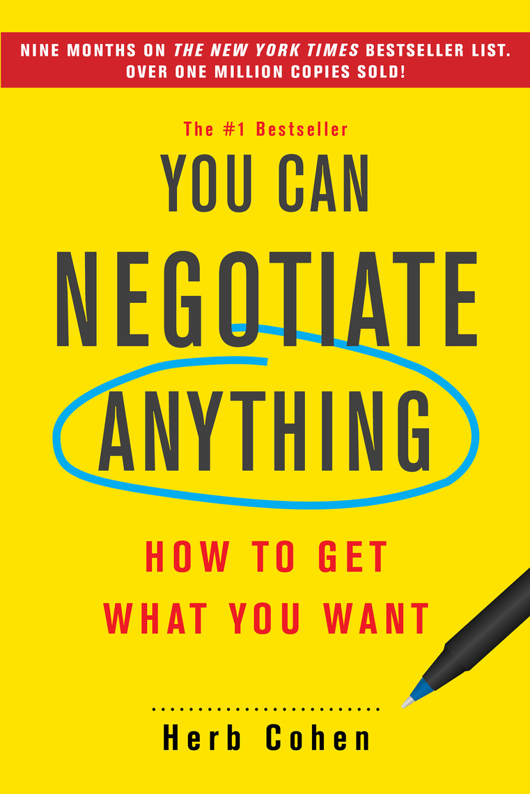 Read You Can Negotiate Anything Online By Herb Cohen Books