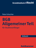 BGB Allgemeiner Teil: für Studienanfänger