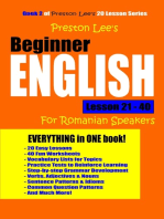 Preston Lee's Beginner English Lesson 21: 40 For Romanian Speakers