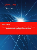 Exam Prep for:: European Review of Social Psychology; Volume 21: A Special Issue of European Review of Social Psychology