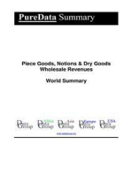 Piece Goods, Notions & Dry Goods Wholesale Revenues World Summary: Market Values & Financials by Country