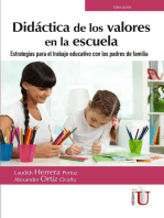 Didáctica de los valores en la escuela: Estrategias para el trabajo educativo con los padres de familia