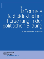 Formate fachdidaktischer Forschung in der politischen Bildung: Schriftenreihe der GPJE