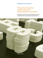 Deutsche Sprache und Kultur im afrikanischen Kontext: Beiträge der DAAD-Tagung 2012 mit Partnerländern in der Region Subsahara-Afrika
