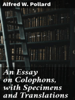 An Essay on Colophons, with Specimens and Translations