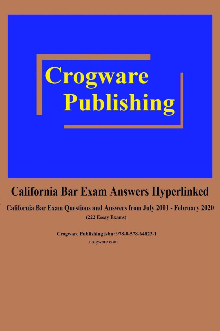 Read California Bar Exam Answers Hyperlinked Online By Craig Manfredi Books