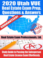 2020 Utah VUE Real Estate Exam Prep Questions & Answers: Study Guide to Passing the Salesperson Real Estate License Exam Effortlessly