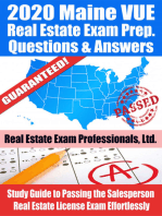 2020 Maine VUE Real Estate Exam Prep Questions & Answers