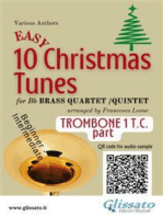 Trombone 1 treble clef part of "10 Easy Christmas Tunes" for Brass Quartet or Quintet