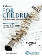 Flute 2 part of "For Children" by Bartók for Flute Quartet