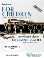 Clarinet 3 part of "For Children" by Bartók for Clarinet Quartet