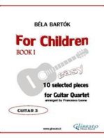 Guitar 3 part of "For Children" by Bartók for Guitar Quartet