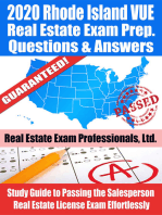 2020 Rhode Island VUE Real Estate Exam Prep Questions & Answers: Study Guide to Passing the Salesperson Real Estate License Exam Effortlessly