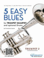 Trumpet 2 part of "5 Easy Blues" for Trumpet quartet