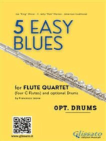 Drums optional part "5 Easy Blues" Flute Quartet