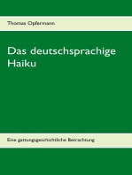 Das deutschsprachige Haiku: Eine gattungsgeschichtliche Betrachtung