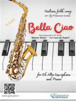 Alto Saxophone and Piano "Bella Ciao" sheet music: Tune featured in TV series  “Money Heist” - “La Casa de Papel”