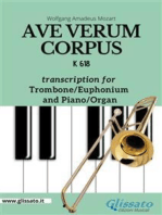 Trombone/Euphonium bass clef and Piano or Organ "Ave Verum Corpus" by Mozart