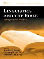 Linguistics and the Bible: Retrospects and Prospects