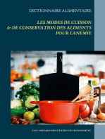 Dictionnaire des modes de cuisson et de conservation des aliments pour le traitement diététique de l'anémie