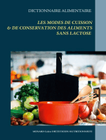 Dictionnaire alimentaire des modes de cuisson et de conservation des aliments sans lactose