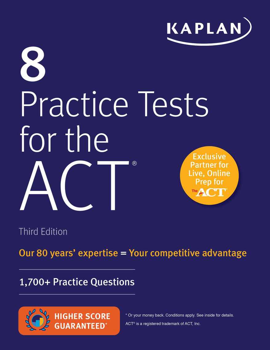 8 Practice Tests For The Act By Kaplan Test Prep Ebook