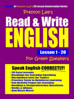 Preston Lee's Read & Write English Lesson 1: 20 For Greek Speakers