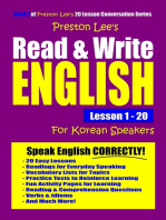 Preston Lee's Read & Write English Lesson 1: 20 For Korean Speakers