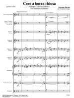 Coro a bocca chiusa - Orchestra scolastica (smim/liceo) partitura: dall'opera "Madama Butterfly"
