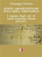 Fonti Archivistiche sull'area grecanica: I regesti degli atti di notar Francesco Russo (1719-1757)