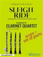 Sleigh Ride - Clarinet quartet score & parts: "Schlittenfahrt" from German Dances, K.605 