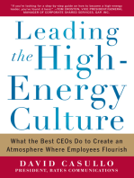 Leading the High Energy Culture: What the Best CEOs Do to Create an Atmosphere Where Employees Flourish