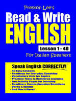 Preston Lee's Read & Write English Lesson 1: 40 For Italian Speakers