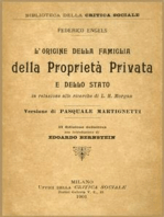 L'origine della Famiglia della Proprietà privata e dello Stato / in relazione alle ricerche di L. H. Morgan